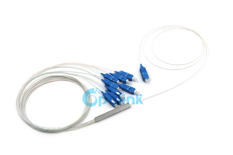 1X8 Blockless Steel Tube Optical Fiber Splitter with High Quality