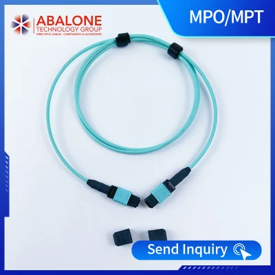 Abulón OEM y ODM 12 núcleos Om3 Om4 MPO/Mpt Cable de cable de conexión de fibra óptica al mejor precio de alta calidad