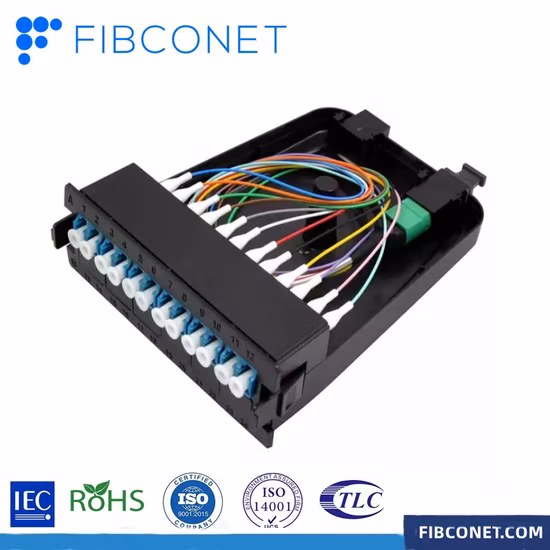 Módulo de casete de ruptura MPO de fibra óptica MPO/Mpt a 12 LC/Dx