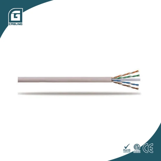 Gcabling UTP LAN Cat5e CAT6 CAT6A Cable de comunicación para computadora Trenzado 4 pares Cable sólido de cobre Datos interiores CAT6 Cable de red Ethernet